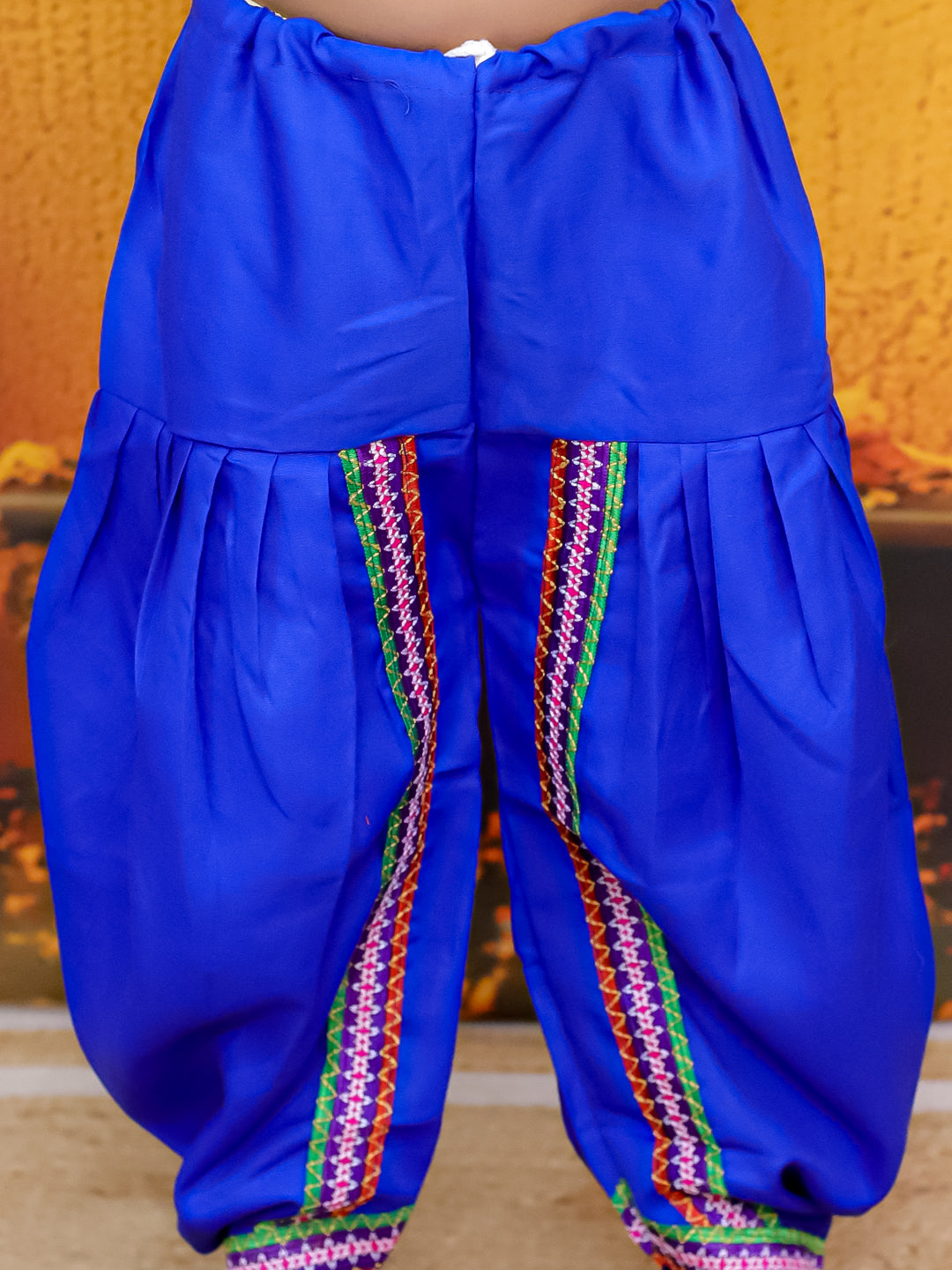 BownBee Embroidered kediya with Dhoti and Cap for Boys- Blue