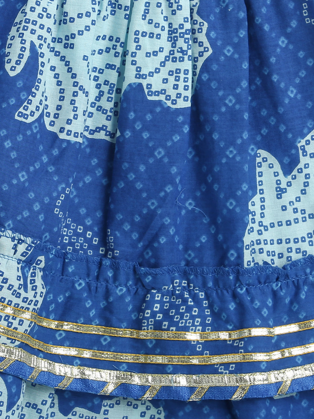 BownBee Pure Cotton Kurti with Sharara for Girls - Blue