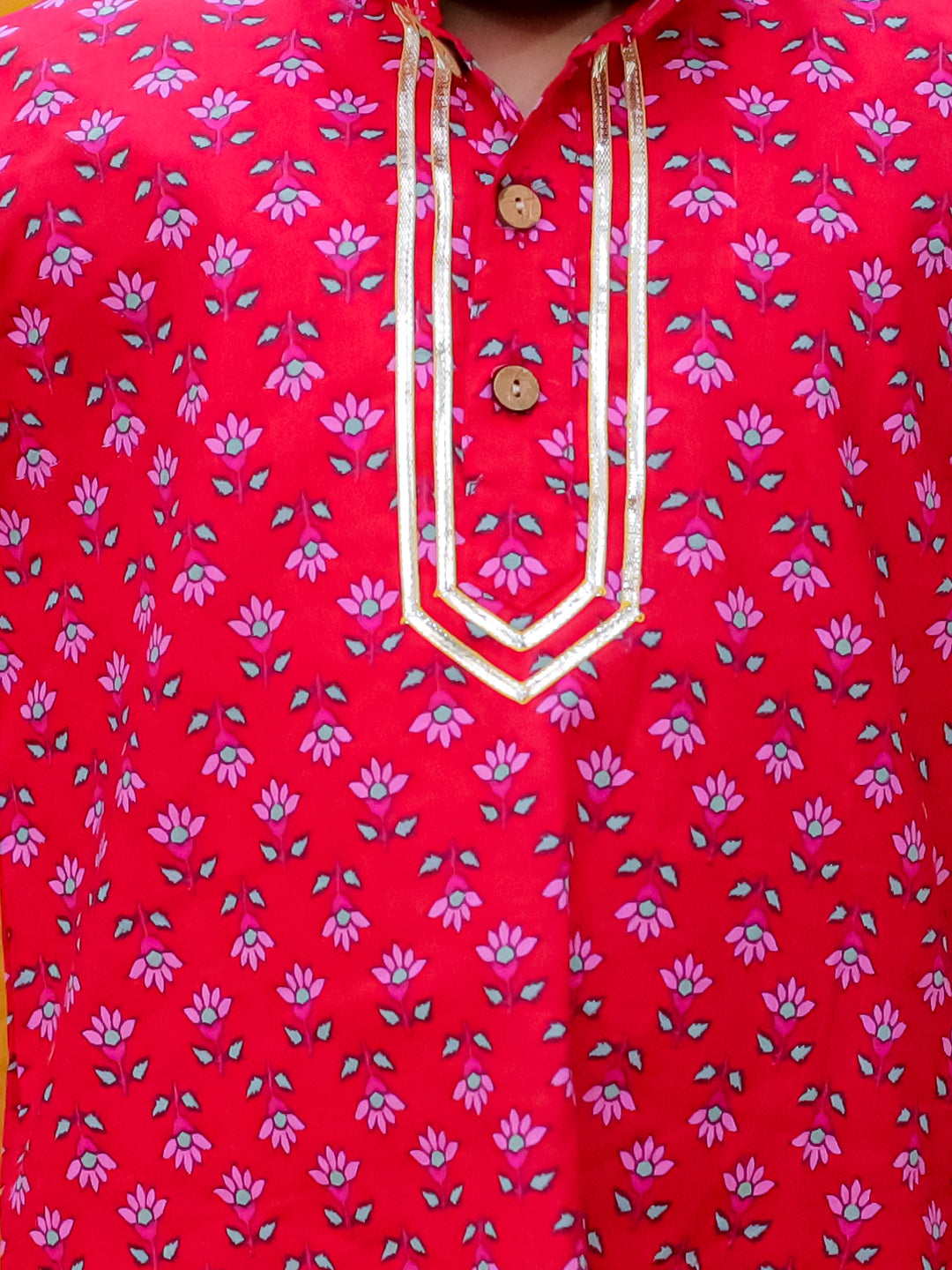 BownBee Pure Cotton Printed Kurta Pajama & Printed suit with Dupatta Set - Red