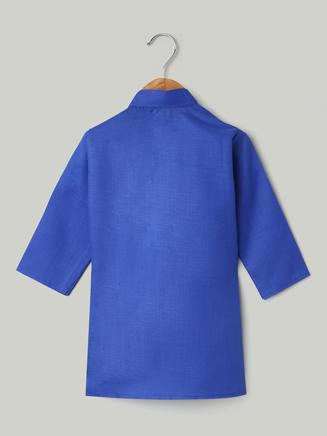 BownBee Mandarin Collar Cotton Kurta pajama Set For Boys - Blue