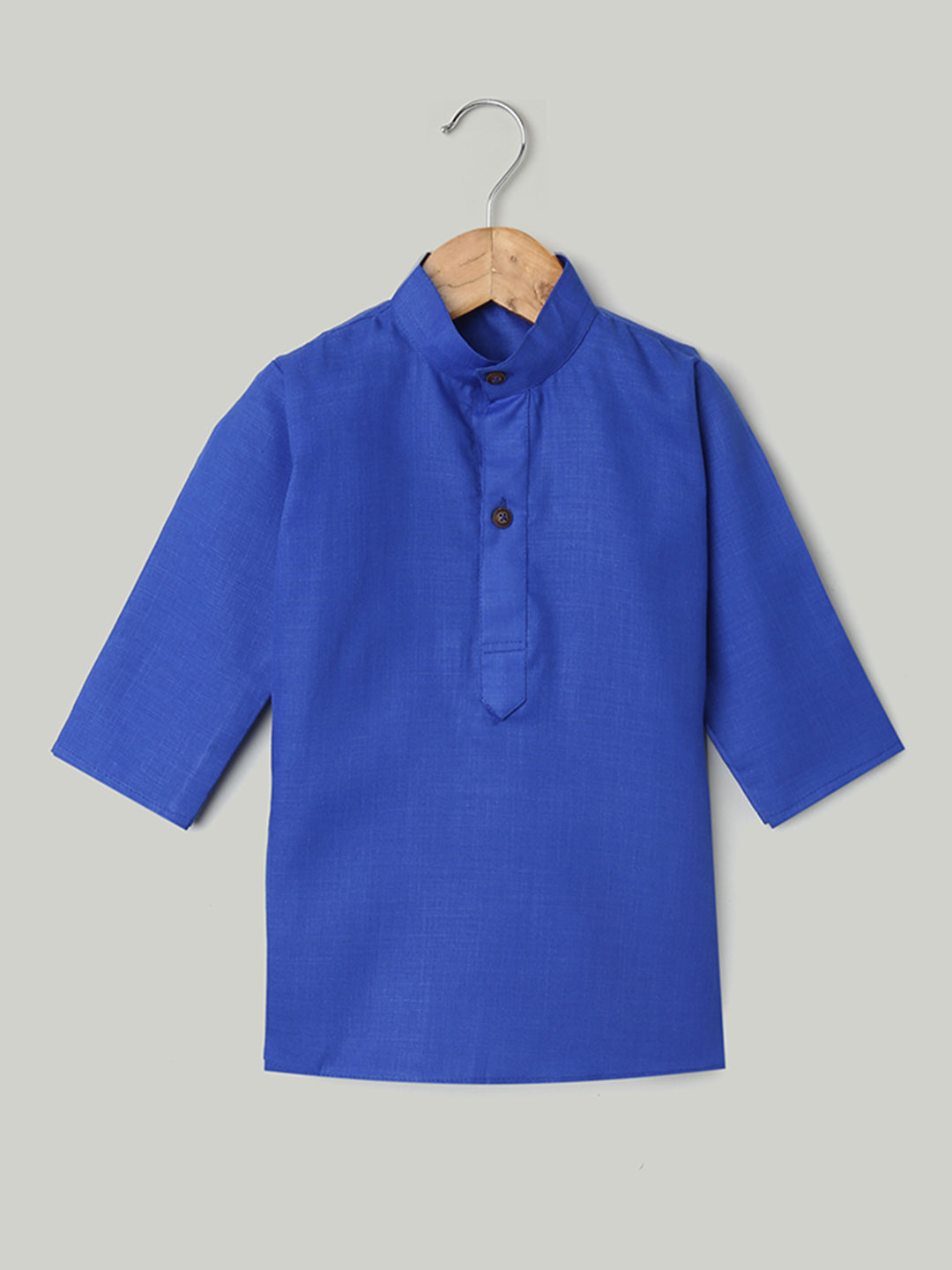 BownBee Mandarin Collar Cotton Kurta pajama Set For Boys - Blue