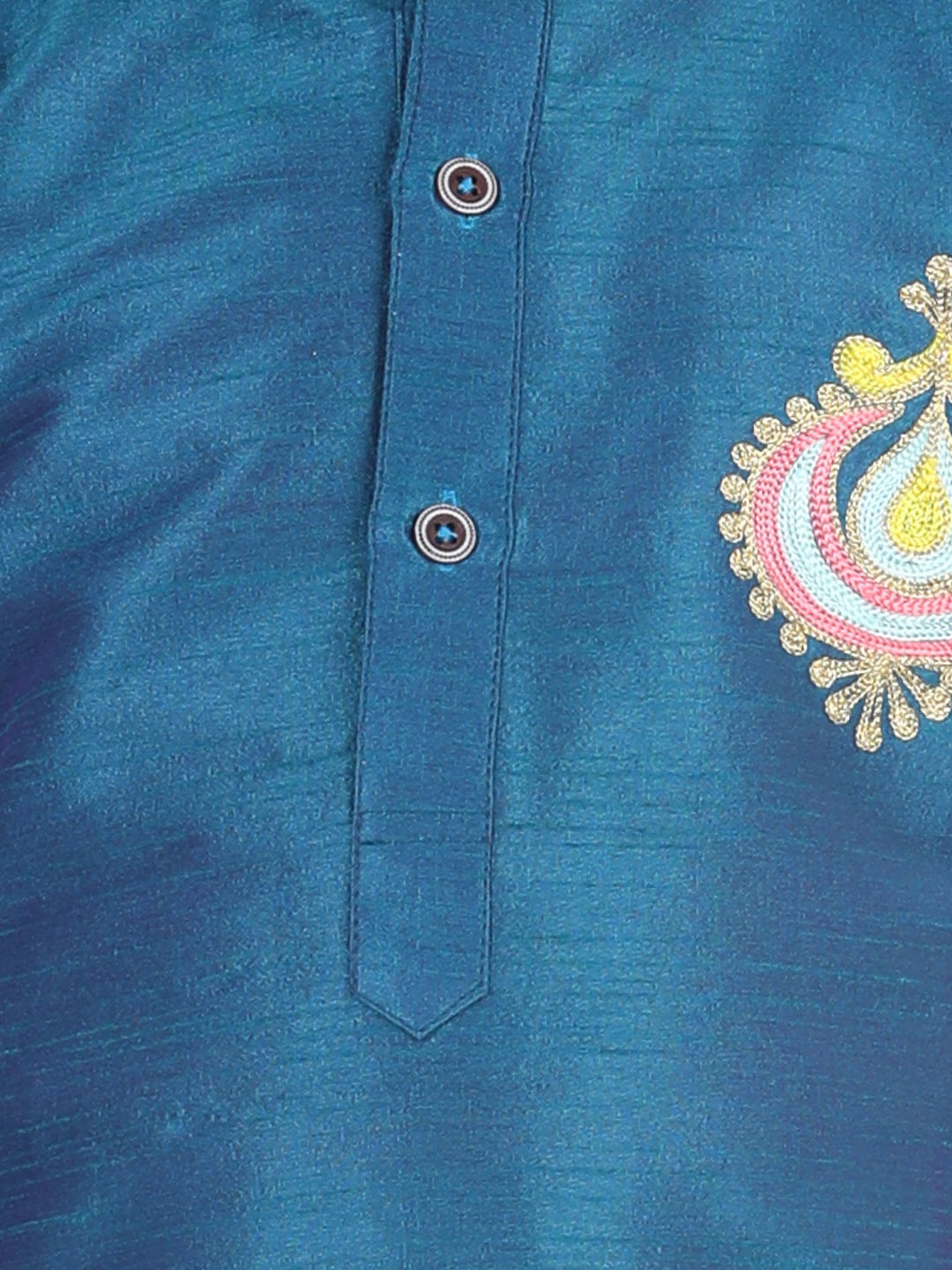 BownBee Sibling Hand Embroidered Dhoti Kurta and Silk Indo Western Dhoti  Blue