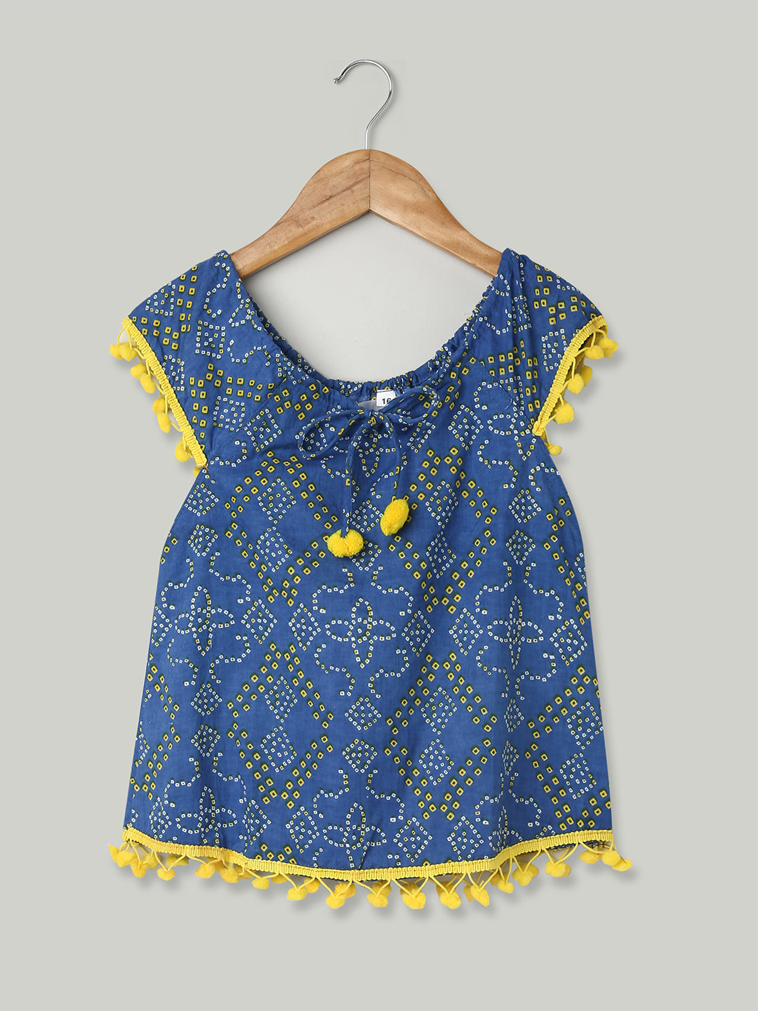 BownBee Pure Cotton Jhabla Frock for Girls (Infants) - Blue