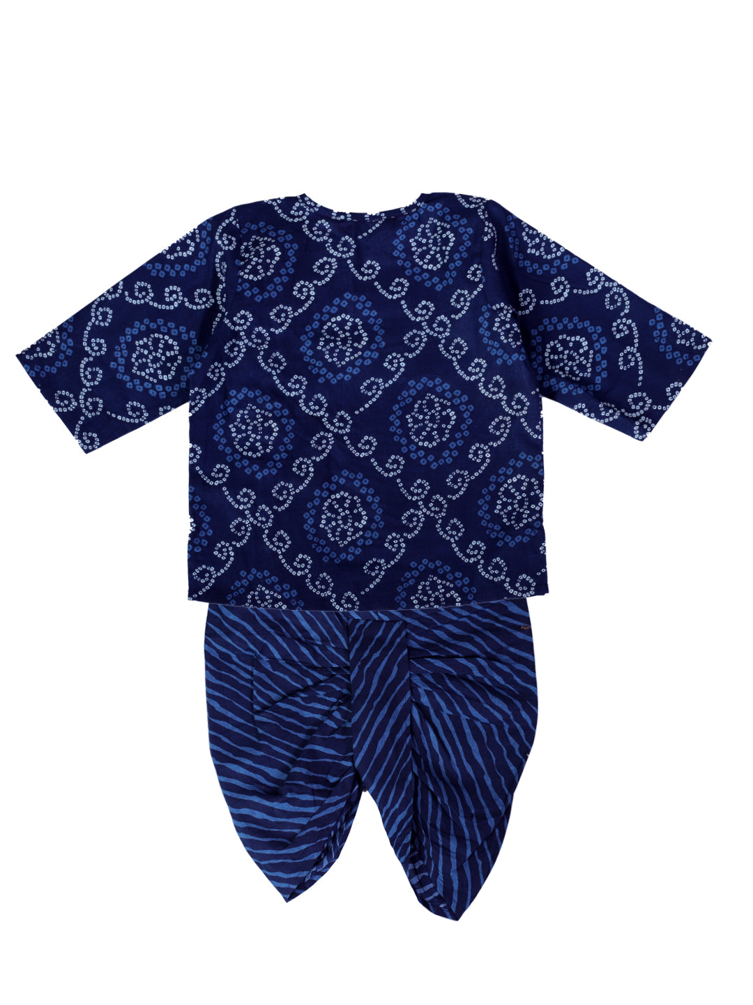 BownBee New Born and Infant Baby Dress Pure Cotton Kurta Dhoti with Booties Set for Baby Boy-Blue