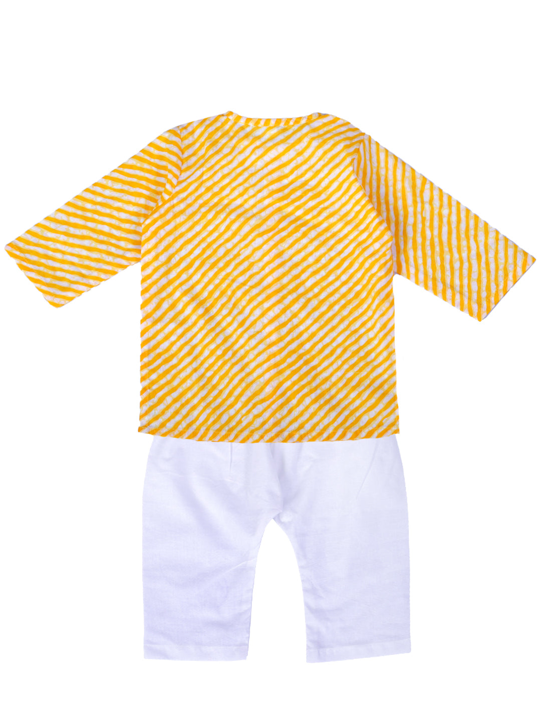 BownBee New Born and Infant Baby Dress Pure Cotton Kurta Pajama with Booties Set for Baby Boy- Yellow