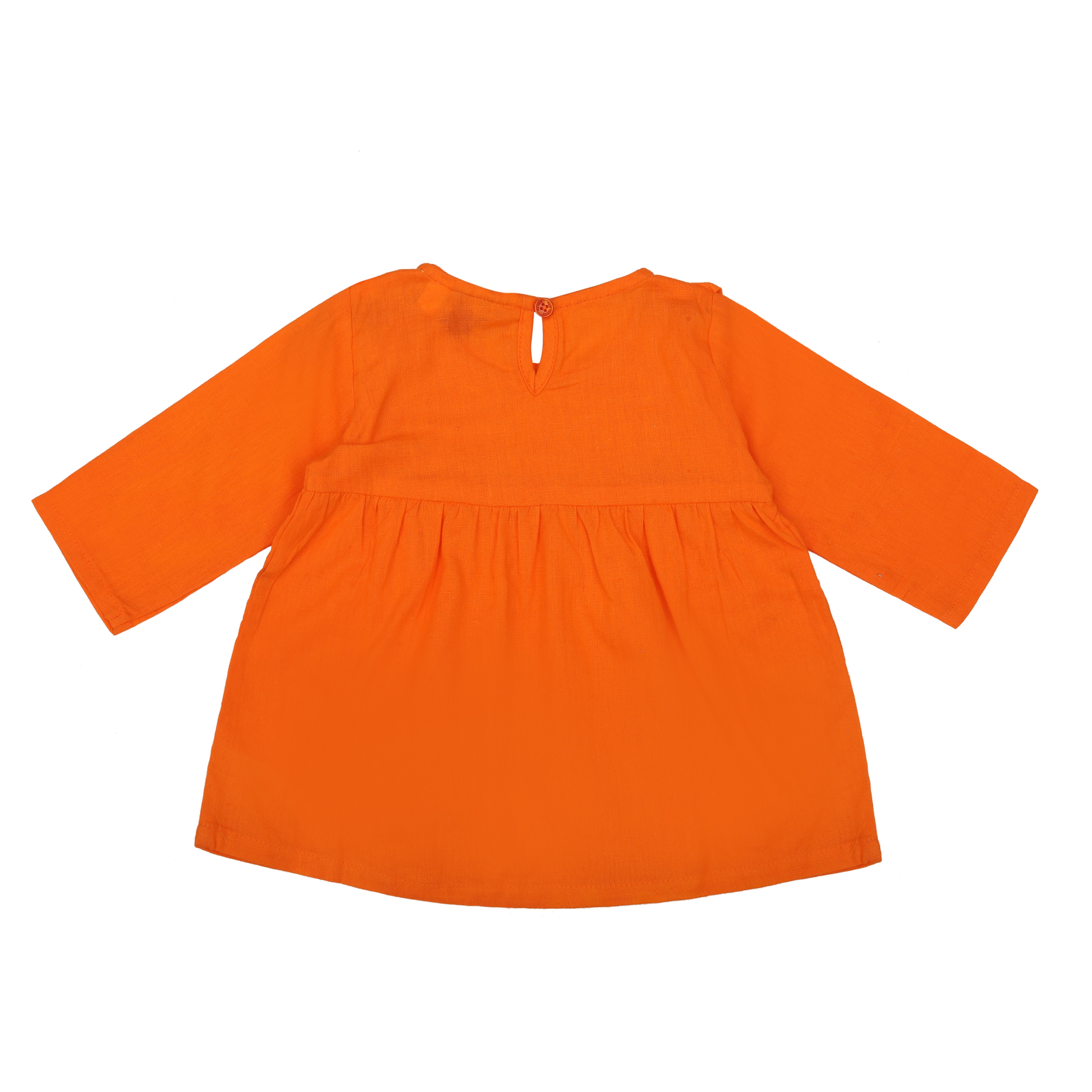 BownBee Cotton Full Sleeve Top with Harem For Girls - Orange