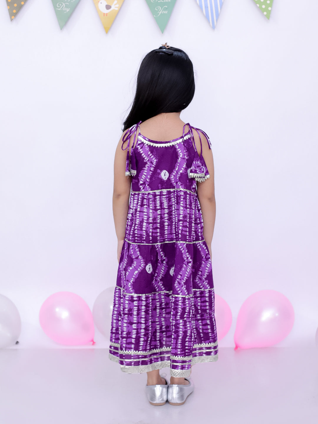 BownBee Ethnic Summer Sleeveless Tie & Dye Dress For Girls - Pink