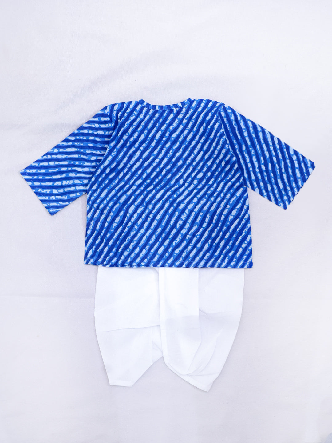 BownBee Full Sleeve Pure Cotton Kurta Dhoti Set For Baby Boy - Blue