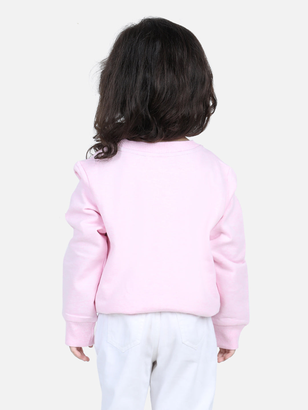 BownBee Full Sleeve Sweatshirt for Girls - Pink