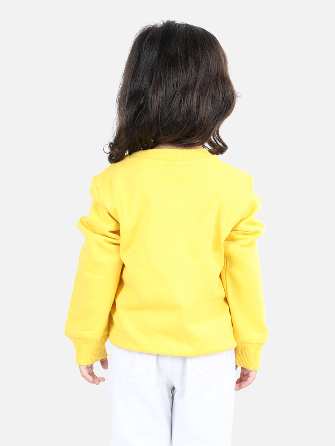 BownBee Full Sleeve Sweatshirt for Girls- Yellow