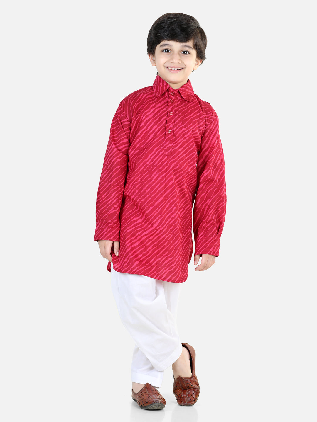 BownBee Sibling Set Cotton Kurti Pant and Kurta Pajama - Pink