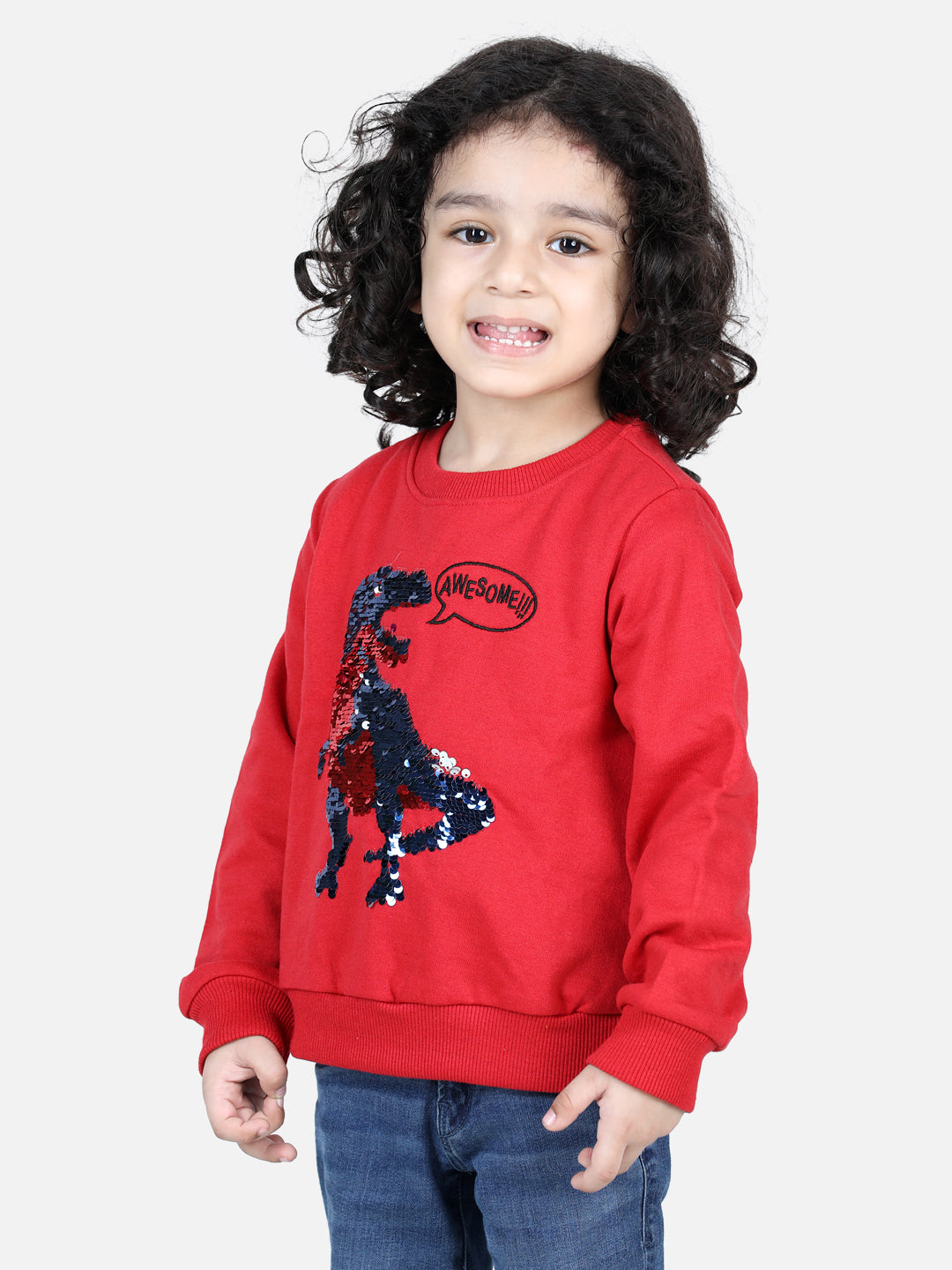 BownBee Full Sleeve Sweatshirt for Boys- Red